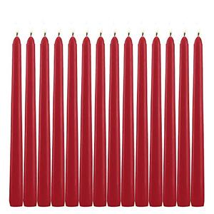 Grcdoyvl 14 Pack Tall Red Taper Candles - 10 Inch Red Dripless, Unscented Dinner Candle - Paraffin Wax with Cotton Wicks - 8 Hour Burn Time.
