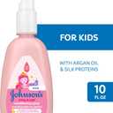 Johnson's Kids Shiny & Soft Hair Conditioning Spray with Argan Oil & Silk Proteins, Tear-Free Conditioning Spray for Shine & Softness, Gentle for Toddler Haircare, 10 fl. oz