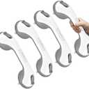 12 Inch 4 Pack Shower Grab Bar, YuanDe Suction Grab Bars for Bathtubs, Bathroom Safety Grip No Drilling Waterproof, Shower Handle Removable Shower Handrails for Seniors Elderly, (Grey&White