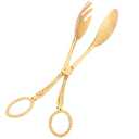 Alisveristime Premium Zamac Tongs | Ornate Design | Multi-Use Kitchen Serving Utensil – 8.4 inches (21.5 cm) (Gold)