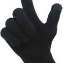 Heat Logic Unisex Thermal Knitted Winter Gloves, Touchscreen Compatible Cold Weather Warm Gloves for Men & Women, Pack of 2 (Black)