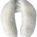 Women's Faux Fur Collar shawl Scarf for Winter Neck Warmer Scarf Wrap Like Real Fur Collar Extra Large (White)