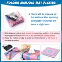 Soulchen Mahjong Mat 33'' x 33'' with Black Carrying Bag Anti Slip Noise Reducing Table Mat for Mahjong, Gaming Table Cover for Poker Board Tile Games Dominoes Mah Jong Accessories(Blue Edges)