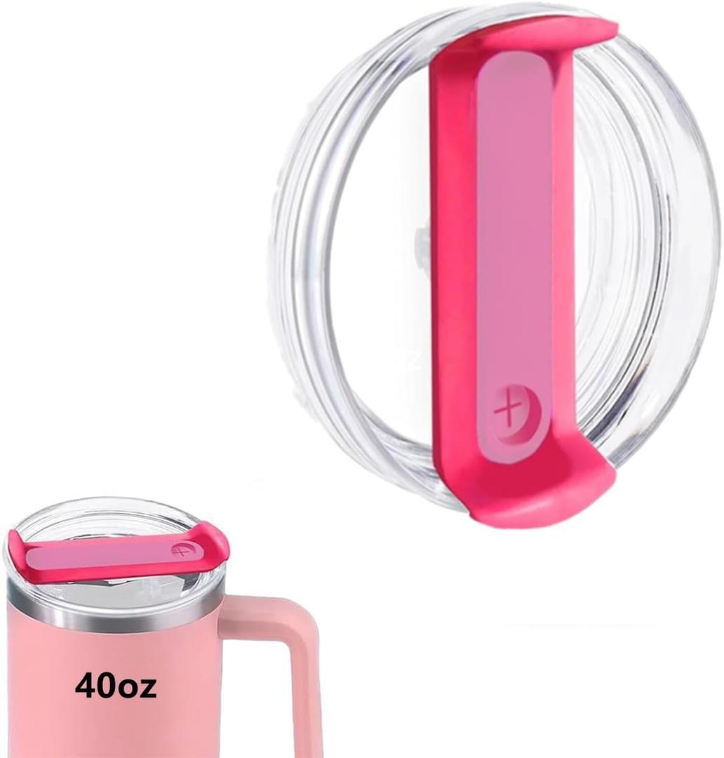 Replacement 40 oz Tumbler Lid Compatible with Stanley Cup, Dustproof Spill Proof Splash Resistant Tumbler Covers Fit for Stanley Tumbler and More Coffee Mugs,Pack of 1 (Hot pink)