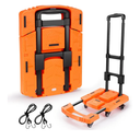 Voipvvii Folding Hand Truck500lbs, Portable Heavy Duty Dolly Cart, 6 Wheels Collapsible Luggage Cart with 2 Elastic Ropes  Compact Trolley Cart for Easy Moving  Ideal Hand Cart for Travel and More