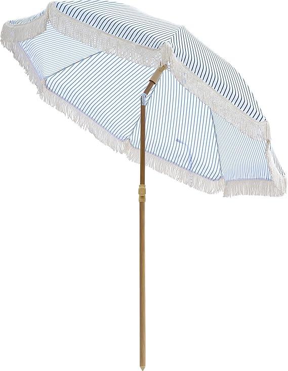 Patio Umbrella with UPF 50+ Protection, 8 Ribs, Push Button Tilt - Versatile Outdoor Shade for Garden, Courtyard, and Beach