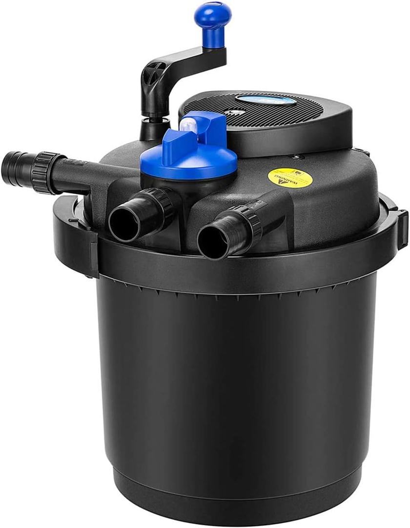 VIVOHOME Pressurized Biological Pond Filter with 13-watt Light, 1580 GPH Suitable for Koi Ponds up to 800 Gallons or Ornamental Ponds up to 1600 Gallons