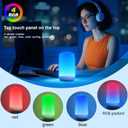 FRIDEKO HOME RGB Touch Bedside Lamp for Nightstand, 3 Color Temperatures Rechargeable Battery Night Light, Dimmable Mood Lighting for Bedroom Living Room Nursery, Breastfeeding, Kids, Adult (1 PCS)