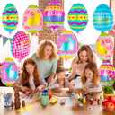 20 PCS Easter Egg Balloons, Happy Easter Foil Balloons, Egg Mylar Balloon for Party Decorations Supplies