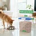 10-15 Lbs Dog Food Storage Container Airtight - Slim Pet Cat Food Container with Lid, Scoop and Cup - Clear Plastic Dry Food Storage Bin for Dogs, Cats, Bird Seeds, Kibble, Pellets, Rice, Flour