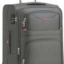 ROPLUS Softside Expandable Luggage with 4 Spinner Wheels, Durable Carry-On Luggage Suitcase (Gray, 21-Inch)