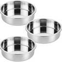 tifanso Set of 2 Stainless Steel Cake Pans - 8 Inch Round Layer Cake Baking Pan Molds, Stackable Even Heating Baking Set, Dishwasher Safe Bakeware Tins for Home Bakers, Birthday Party Wedding