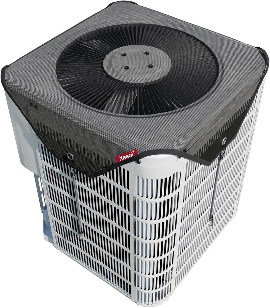 36x36 Central Air conditioner Covers for Outside, Larger Mesh AC Unit Covers Outdoor - Top Universal Defender (36'' x 36'', Black-basic)