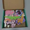 Montessori Toys for Toddlers, 10 Pack Wooden Animal Stacking Blocks, Sorting & Stacking Preschool Learning Activities, Gift for Boys, Girls