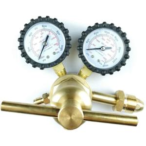 Nitrogen Regulator, Brass Body, Single Stage, 0-1400PSI, CGA-580 Inlet, 7/16"-20 Outlet, Transparent & Golden
