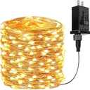 66Ft 200 LED Fairy Lights Plug in, Waterproof String Lights Outdoor & Indoor 8 Modes Christmas Light Bedroom Decor, Timer Twinkle Lights for Girl's Room Garden Party Christmas Decorations (Warm White)