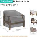 Patio Chair Covers for Outdoor Furniture Waterproof 2 Pack, Lawn Chair Covers 600D Heavy Duty Oxford Cloth, Large Covers for Lounge Lawn Deep Seat Black 30" W27" D36" H