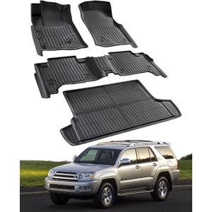 Car Floor Mats for Toyota 4Runner: 2003-2009 (4th Gen) Cargo Trunk Liner, All Weather Accessories Rubber Carpet Custom Fit for Toyota 4 Runner 2003 2004 2005 2006 2007 2008 2009 SUV (Only 5 Seat Model