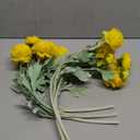 6PCS Artificial Ranunculus Flowers with Real Touch Stem Silk Ranunculus Flowers for Household Arrangement (Yellow)