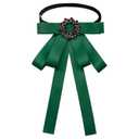 GHTIYLP Bow Ties for Women Adjustable Ribbon Womens Bow Tie, Solid Color Rhinestone Bowtie for Women School Party Work (Green)