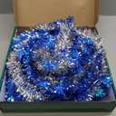 HMASYO 5 FT Pop Up Christmas Tree with Timer Lights, Silver Tinsel Snowflake Christmas Tree, Collapsible Artificial Pencil Tree Xmas Decoration for Home, Office, Party, Easy Assembly