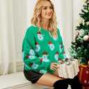 Ugly Christmas Sweaters for Women Funny Santa Xmas Snowflake Holiday Party Cute Knitted Pullover Tops (Large, Green)