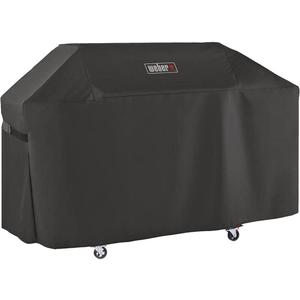 Weber Premium Outdoor Grill Cover WaterResistant, Durable Black Grill Cover Designed for Genesis 400 Series 4Burner Gas Grills with Secure Fastening Straps