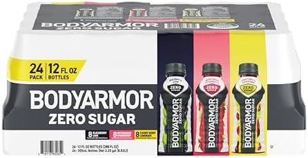 BODYARMOR ZERO Sugar Variety Pack, Sugar Free Sports Drink - Low-Calorie Hydration - Natural Flavors with Potassium Packed Electrolytes, Antioxidants, and B-vitamins, 12 fl oz (Pack of 22)