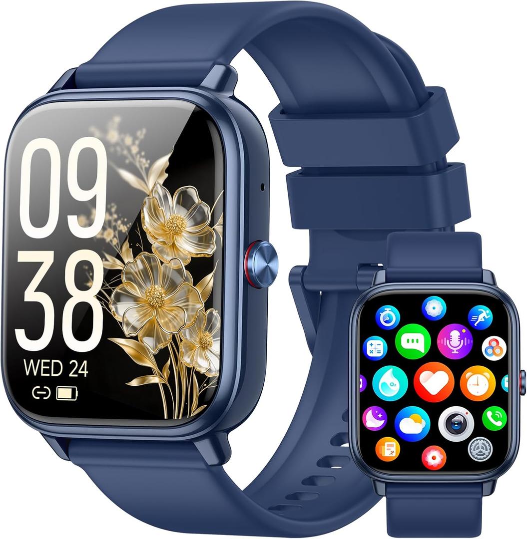 Smart Watch for Men Women, Fitness Tracker (Answer/Make Call), 1000 mAh Battery, 120+ Sport Modes, Step Counter/Sleep Monitor Fitness Watch, Smartwatch for Android/iPhone (Deep Blue)