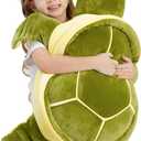 28 inch Big Green Sea Turtle Stuffed Animals Giant Soft Plush Toys, Large Ocean Turtle Plushies Body Pillow, Gifts for Kid Boys, Girls, Girlfriend, Birthday, Valentine's, Christmas