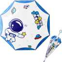 HOUSTIN Kids Umbrella – Lightweight & Fun Design with 360° Reflective Strips, Safety Anti-Pinch Mechanism, Perfect for Rain or Shine, Ages 3-10 – Ideal Outdoor Umbrella for Children
