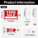 6 Pcs Yard Sale Signs with Stakes, 2-Pack Extra-Large Yard Sale Signs 24" x 16" and 4-Pack Arrow Sale Signs 17" x 6", Double-Sided Waterproof Yard Signs for Yard Sale Kit and Supplies
