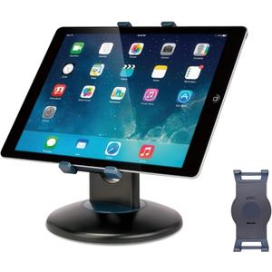 Premium 360 Rotating Tablet Stand for Desk  Adjustable Tablet Holder for 7.9 to 13 Devices, Swivel Weighted Base, Sturdy Black Metal iPad Stand for Office, Home, and Retail Display
