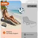 KingCamp Lounge Chair Outdoor,400LBS Tanning Chairs for Outside,Adjustable 5-Position Patio Lounge Chair Sunbathing Chase Lounge Chair Outdoor for Outside Beach Patio Sun Bathing Pool Backyard, Beige