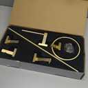 RUACQ 3 Pieces Bathroom Hardware Set, SUS 304 Stainless Steel Toilet Paper Holder, Towel Ring, 18-inch Towel Bar Set, Wall Mounted, Heavy Duty (Brushed Gold)