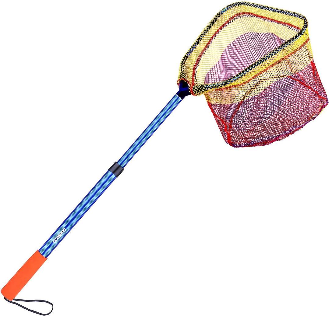 Kids Fishing Net - Telescoping Bait, Minnow, and Butterfly Net With 11.4" Depth, Handle Extends to 30" for Easy Catch and Release