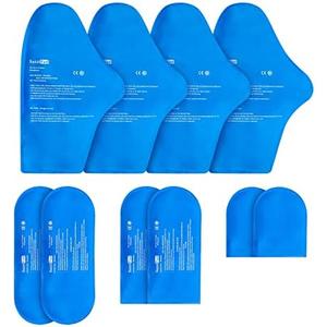 SuzziPad Replacement Ice Gel Packs for Cold Therapy Gloves and Socks(9-Piece Set), S/M