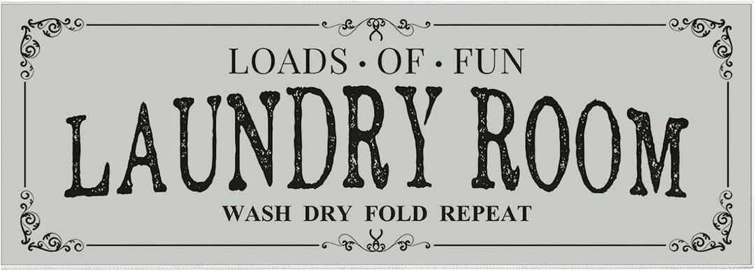 Loads of Fun Laundry Room Wash Dry Fold Repeat Vintage Metal Sign Warning 23x23 Inch – Indoor Outdoor Wall Decor for Home Garage Yard Business