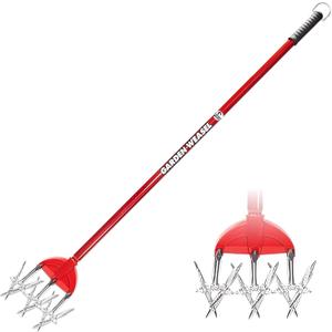 Garden Weasel Rotary Cultivator with Detachable Tines - Long Handle | Aerate, Weed, Cultivate, Plant, Reseed | Lawn Reseeding Garden Tool, Garden Soil Loosener | 90206