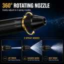 Heavy Duty High Pressure Hose Nozzle Set, Upgrade Three Spray Modes Cleaning Gun with Jet Nozzle,Metal Garden Hose Nozzle for Car Washing, Patio Cleaning, Lawn & Plant Watering (1PCS)