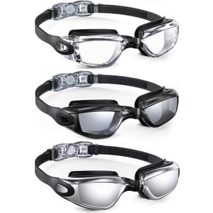 Swimming-Goggles-Adult Swim-Goggles-Men and Women: Anti Fog Pool Goggles with UV 400 Protection and No Leak 3 Packs Swimming-Goggles-Adult Swim-Goggles-Men and Women: Anti Fog Pool Goggles with UV 400 Protection and No Leak 3 Packs