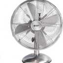 BEYOND BREEZE 12 Inch Retro Oscillating Table Fan, All Metal Desk Fan with 3-Speed and 80 Wide Oscillation, Perfect for Home and Office
