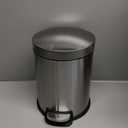 1.32 Gal./5 Liter Stainless Steel Round Step-on Bathroom and Office Kitchen Trash Can