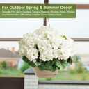 Artificial Geraniums Flowers for Outdoors, 4 Bundles Fake Silk Flowers, UV Resistant, White, for Home Gardens Planter Patio Balcony Table Spring Decor