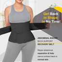 Postpartum Belly Band Abdominal Binder Post Surgery C-section Belly Binder Wrap Girdle Recovery Belt Back Support (Black, Large)