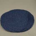 Floroom 15 Inch Round Braided Placemats Set of 6, Washable Heat Resistant Cotton Polyester Circle Boho Place Mats for Kitchen Dining Table - Seascape Blue