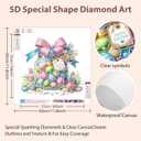 3 x Easter Diamond Art Kits for Adults, Easter Eggs Special Shape Diamond Painting, DIY Gem Art Crystal Rhinestones for Gift Home Wall Decor 12x12 Inch