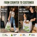 YoYoRain 1000 Pack White Design Thank You T-Shirt Bags with Handles, 11"x6"x21" Plastic Shopping Bags for Grocery, Retail & Takeout