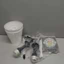 PERMO Set of 2 Classic Rustic Industrial Wall Sconce Lighting Fixture with Flared White Textile Lamp Shade and Black Tapered Column Stand, Hardwired, E26 Base