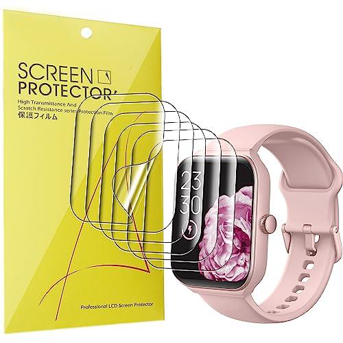 Lamshaw Compatible for TOOBUR IDW16 Smart Watch Screen Protector, [6 Pack] Full Coverage TPU Clear Film Compatible for TOOBUR IDW16 1.95" Smart Watch/IDW16 1.95" Smart Watch/Faweio IDW16 1.95" Smart
